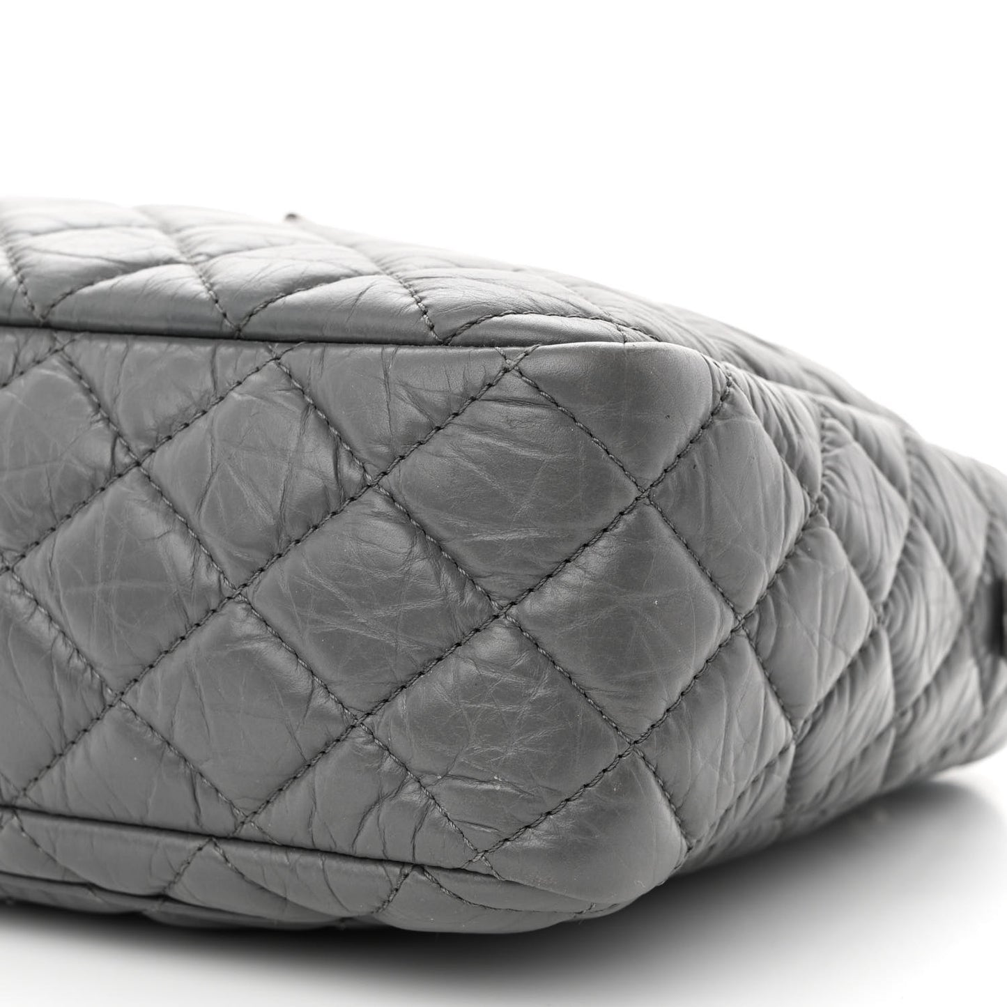 Aged Calfskin Quilted Large Reissue Camera Case Grey