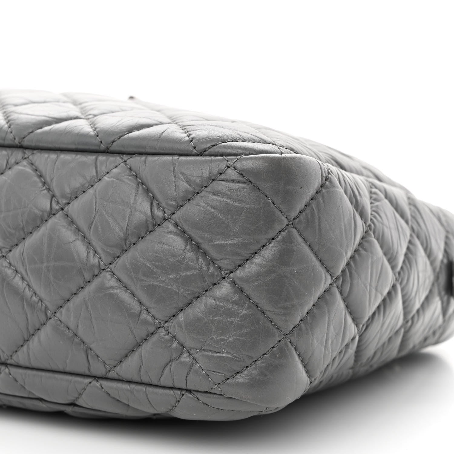 Chanel Aged Calfskin Quilted Large Reissue Camera Case Grey 10 of 16