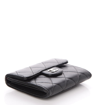 Chanel Lambskin Quilted Flap Card Holder Wallet Black 4 of 8
