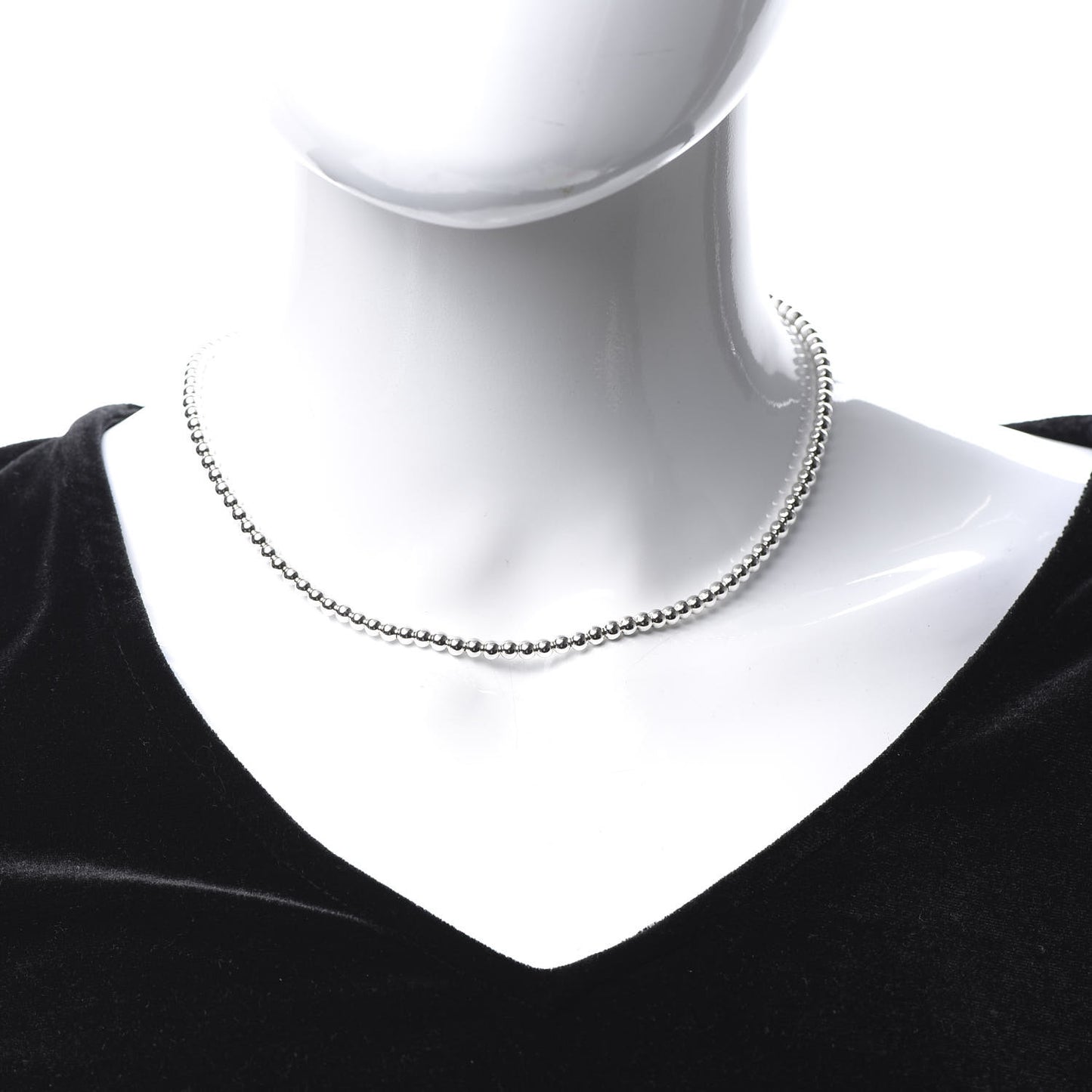 Sterling Silver 4mm Beads Toggle Necklace