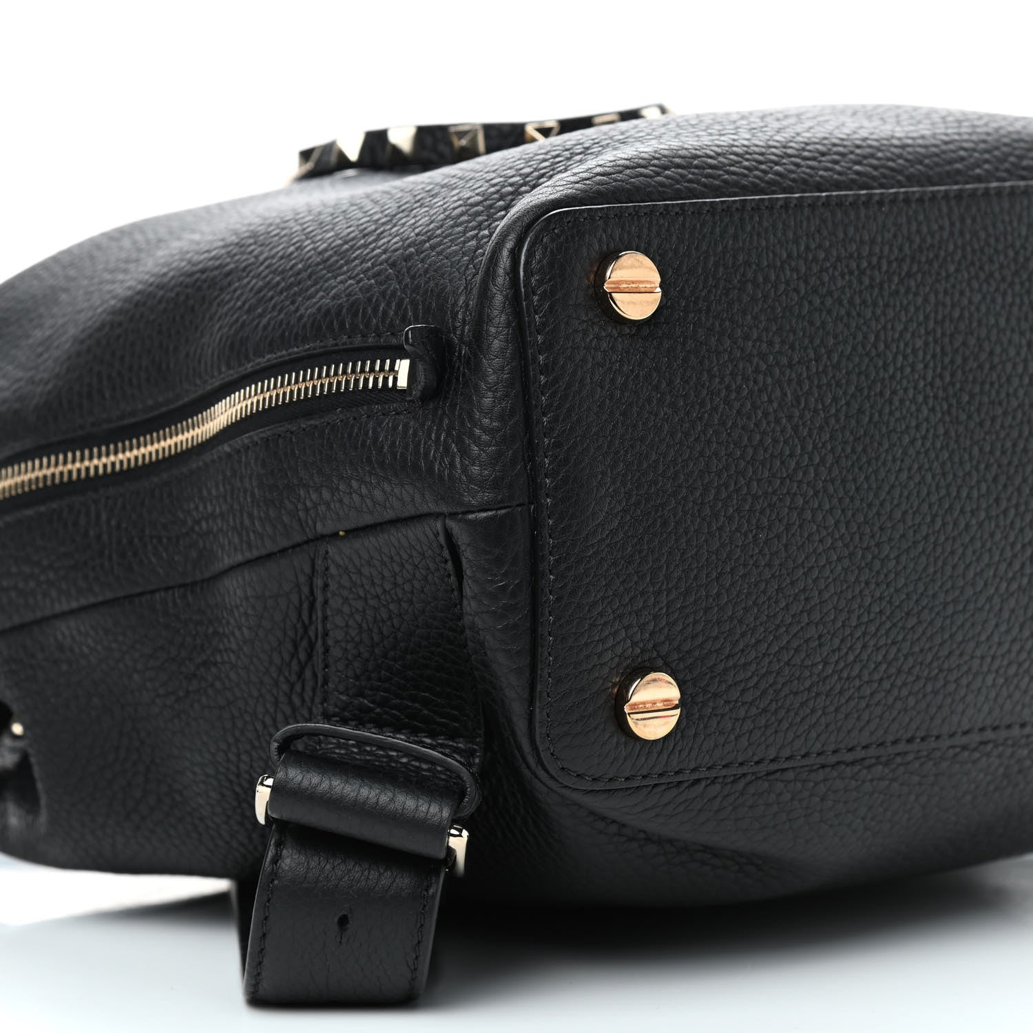 Valentino Garavani Pebbled Calfskin Rockstud Drawstring Backpack Black 7 of 8