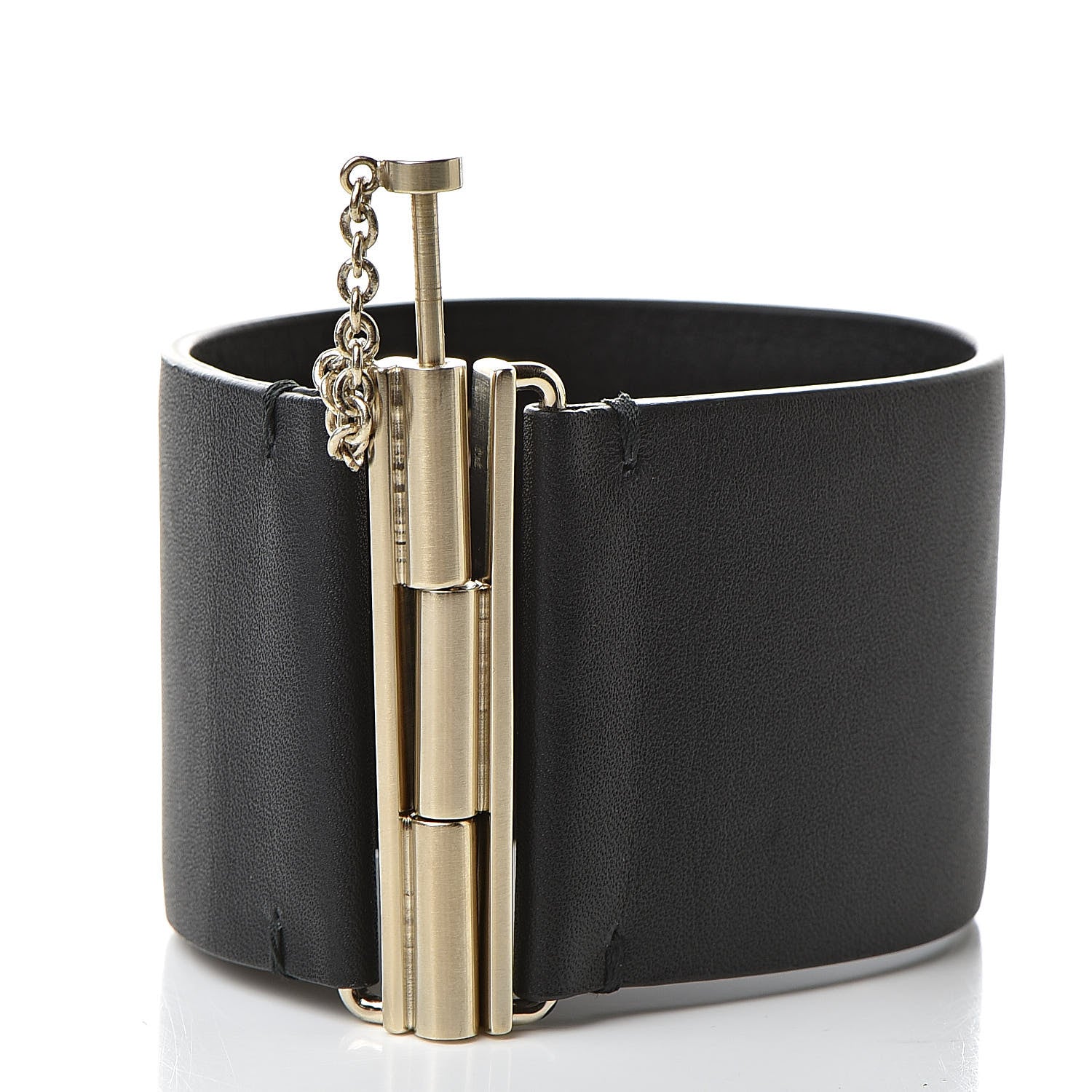 Chanel Calfskin CC Cuff Black Gold 6 of 7