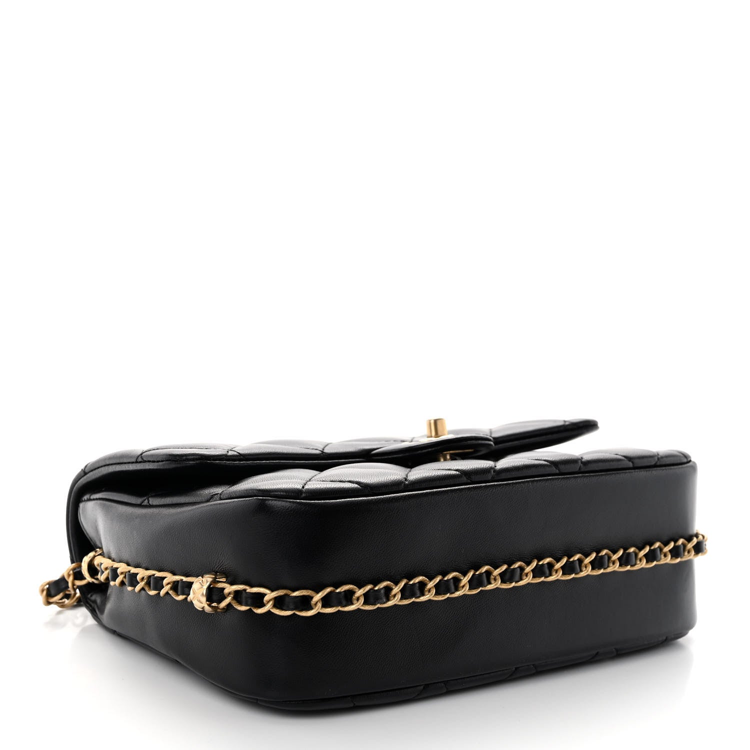 Chanel Lambskin Quilted Large CC Chain Flap Black 4 of 10