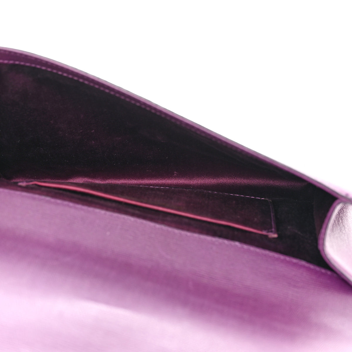 Saint Laurent Textured Calfskin Classic Y Ligne Clutch Purple 5 of 10