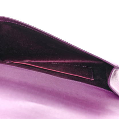 Saint Laurent Textured Calfskin Classic Y Ligne Clutch Purple 5 of 10