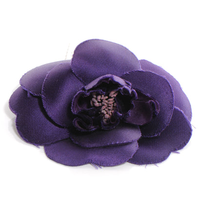 Chanel Satin Camellia Pin Brooch Purple 1 of 4