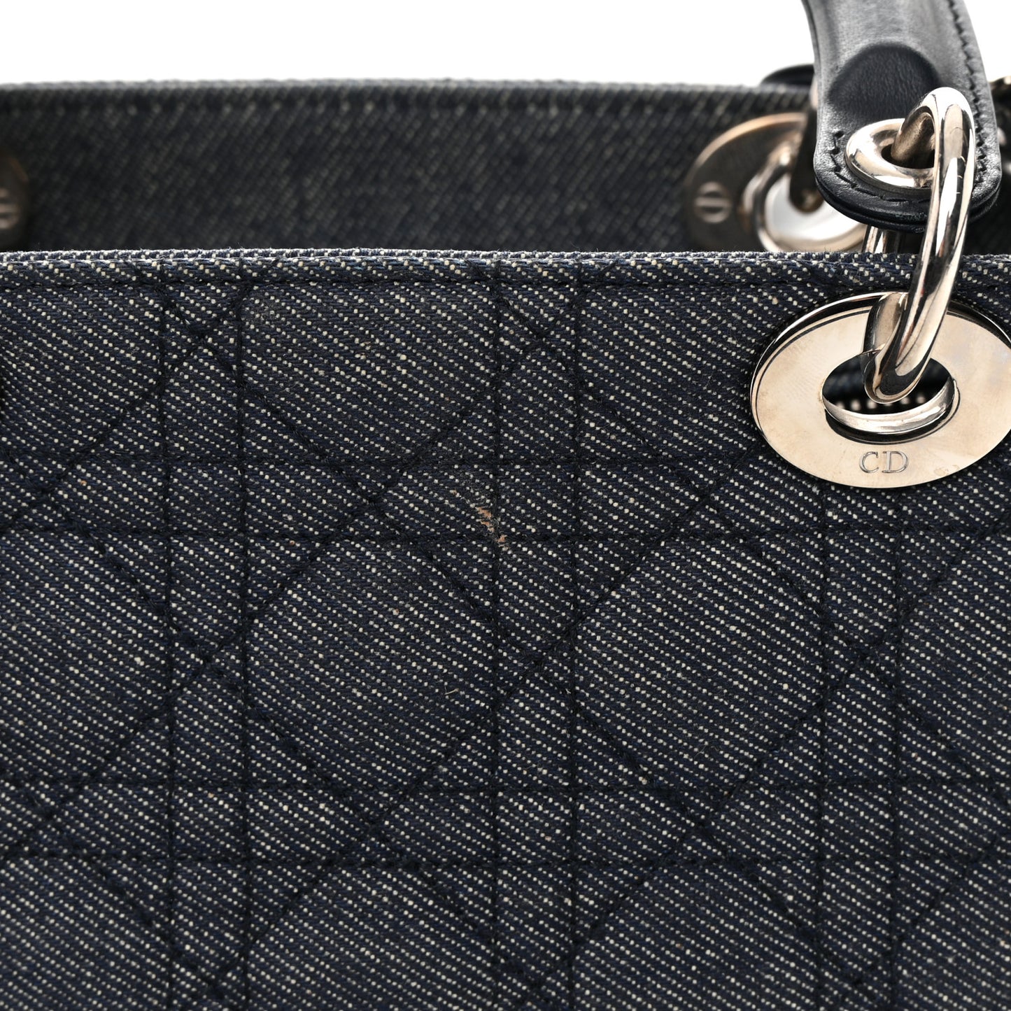 Denim Cannage Medium Lady Dior Black