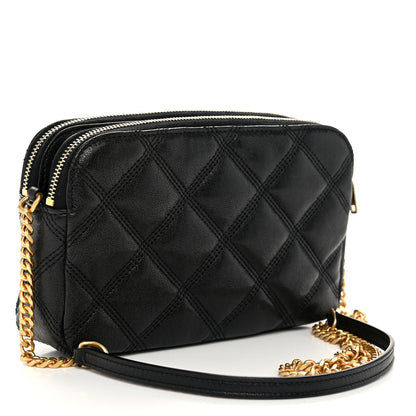 Saint Laurent Grained Lambskin Quilted Mini Becky Double Zip Bag Black 3 of 11