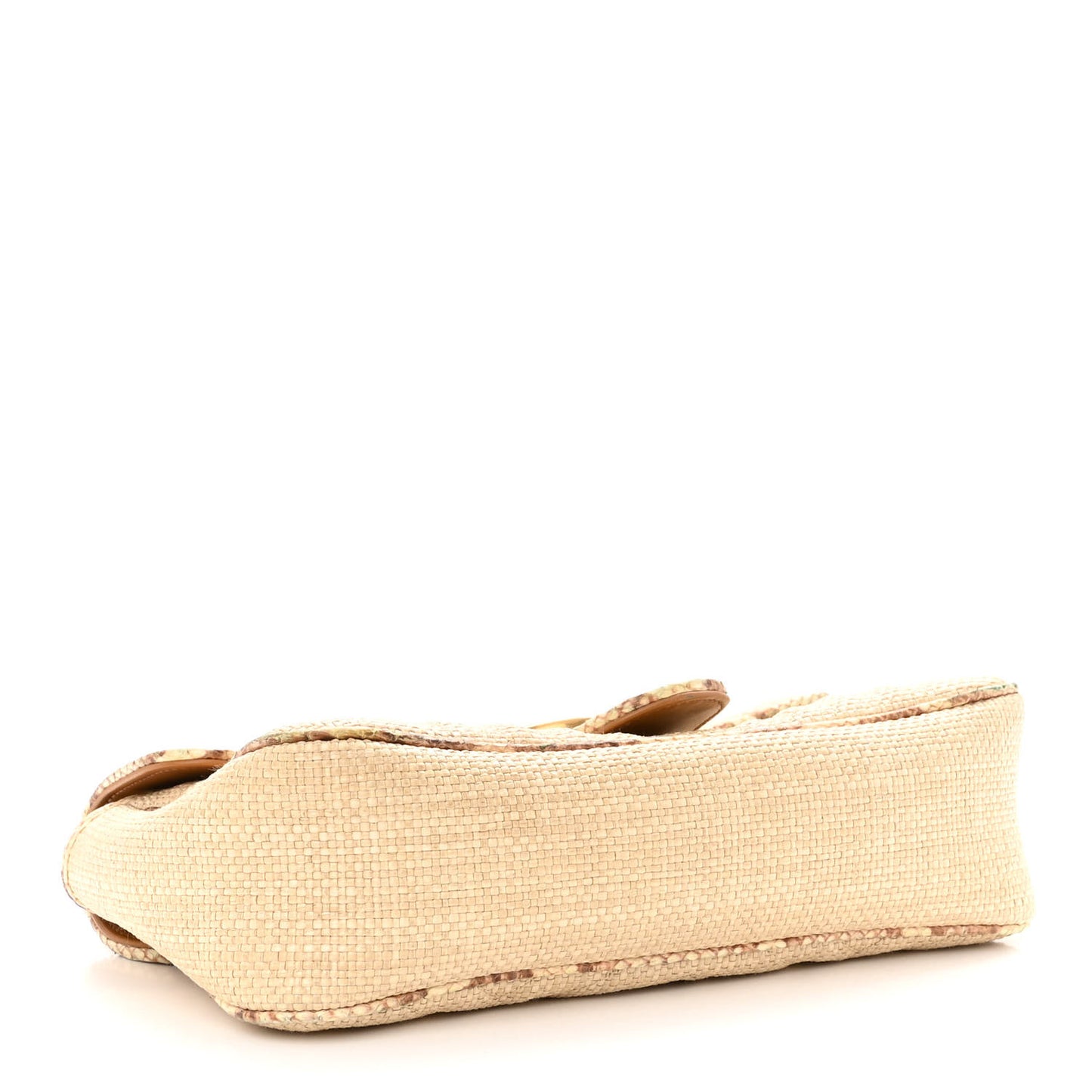 Raffia Elaphe Matelasse Small GG Marmont Shoulder Bag Natural Cream Brown