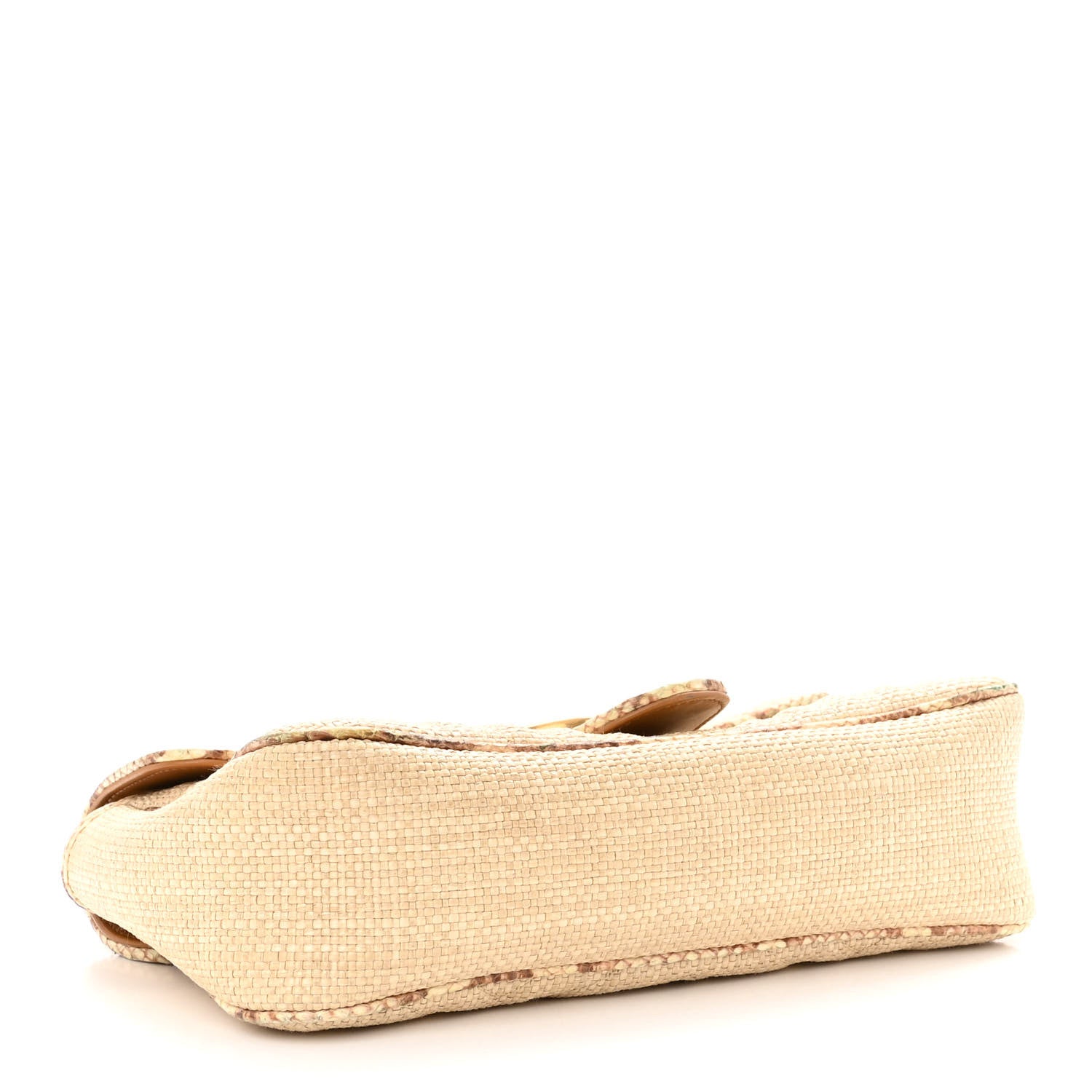 Gucci Raffia Elaphe Matelasse Small GG Marmont Shoulder Bag Natural Cream Brown 4 of 11
