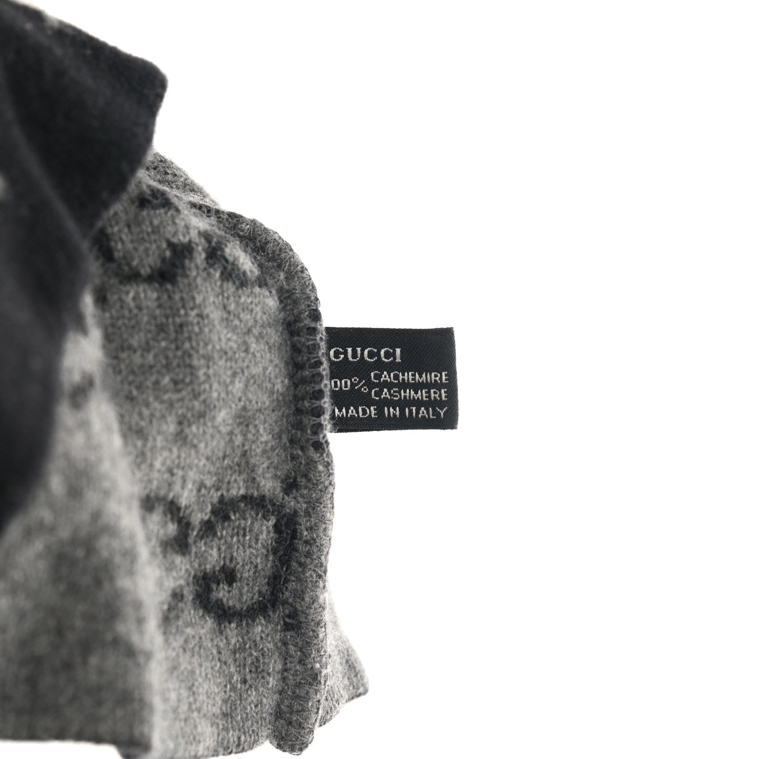 Gucci Cashmere GG Monogram Beanie Hat Black 6 of 7
