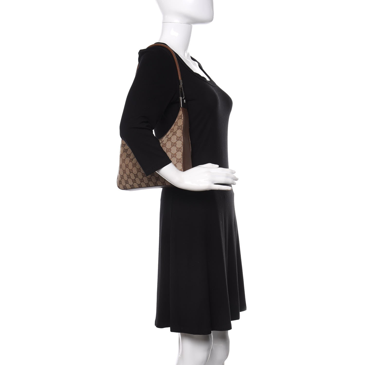 Gucci Monogram GG Small Clasp Hobo Brown 2 of 14