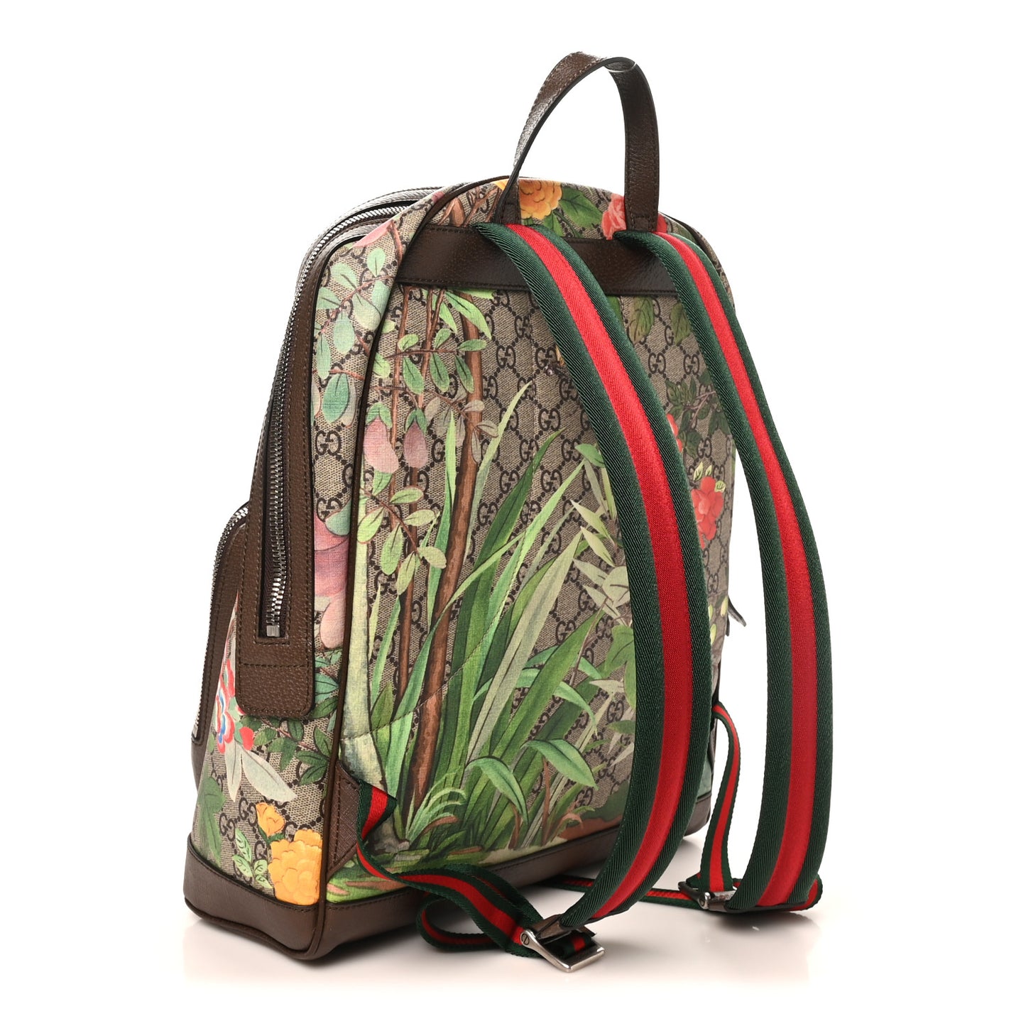 GG Supreme Monogram Tian Web Small Day Backpack Beige Multicolor New Acero