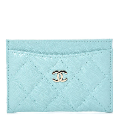 Chanel Caviar Quilted Card Holder Light Blue 1 of 11