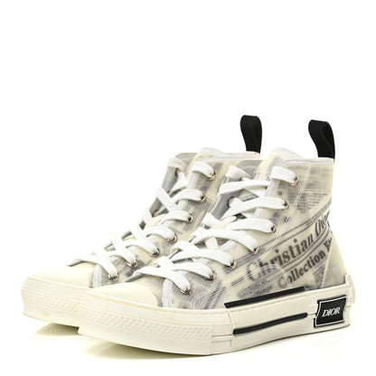 Christian Dior X DANIEL ARSHAM Canvas Newspaper Print B23 High Top Sneakers 36 White 3 of 13