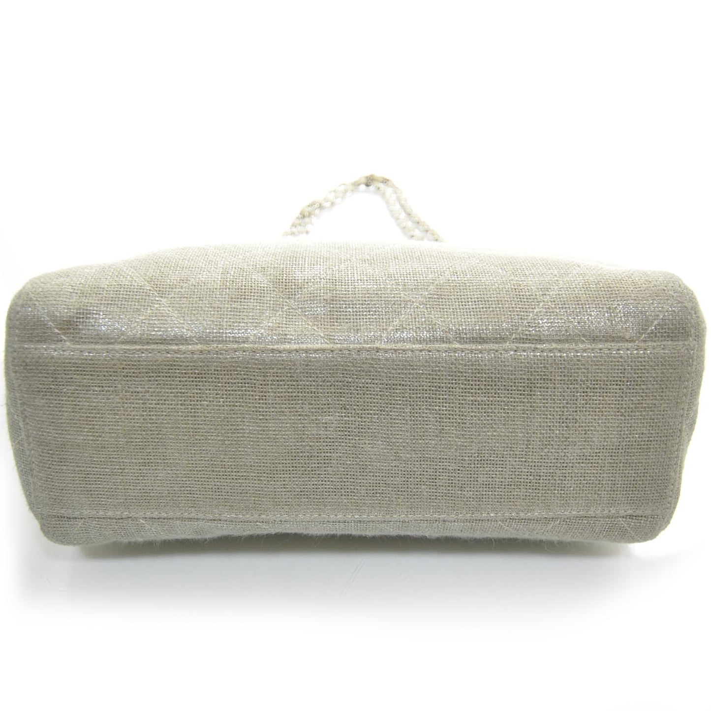 Metallic Linen Shoulder Bag Silver