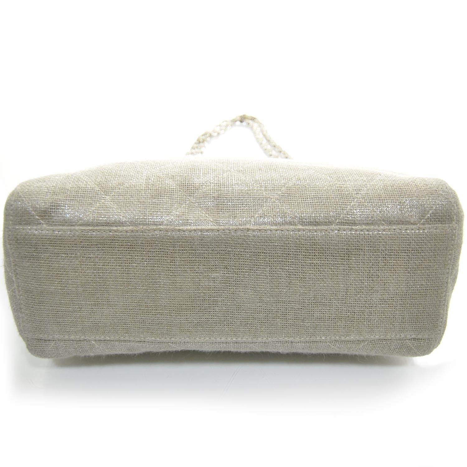 Chanel Metallic Linen Shoulder Bag Silver 5 of 11