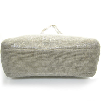 Chanel Metallic Linen Shoulder Bag Silver 5 of 11