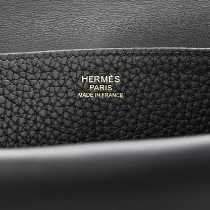 Hermes Taurillon Clemence Halzan 25 Black 6 of 10