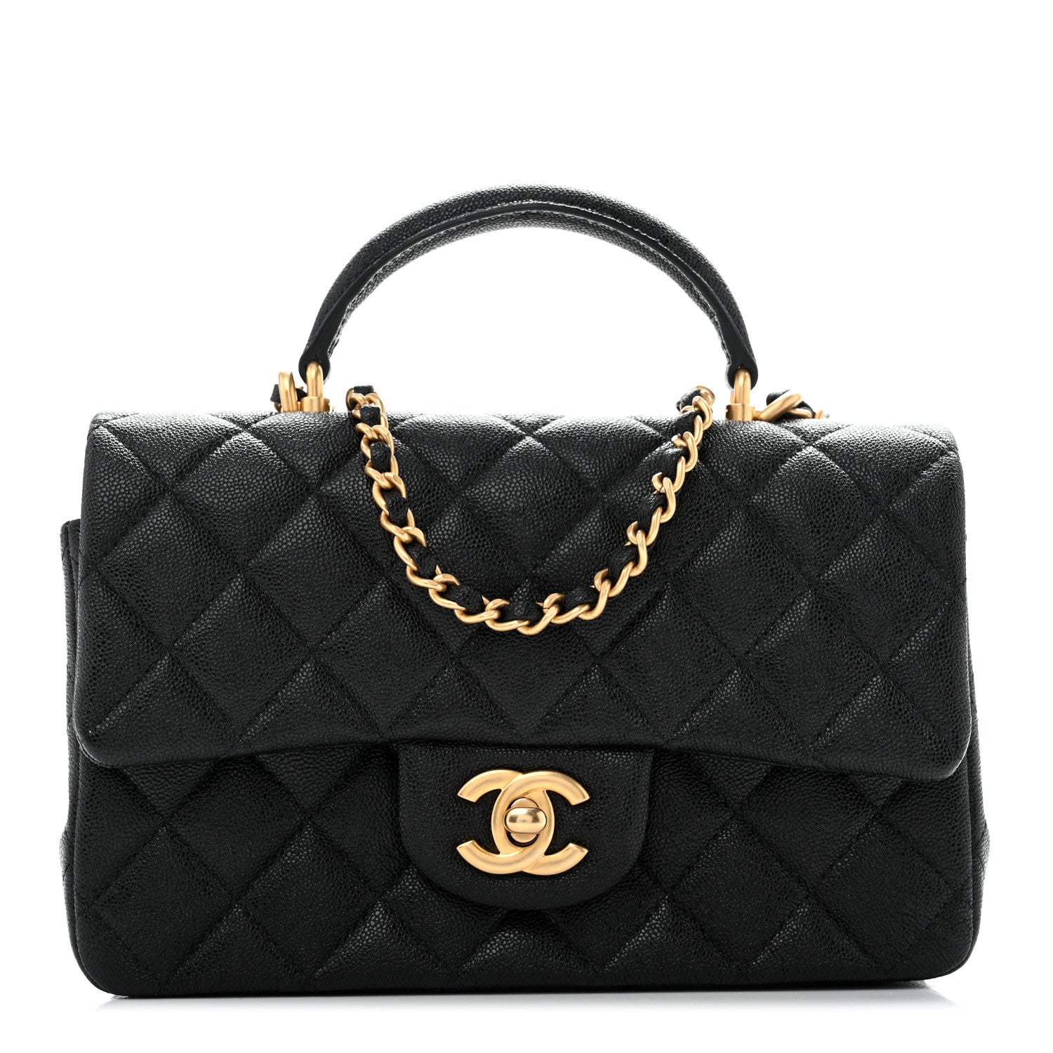 Chanel Caviar Quilted Mini Top Handle Rectangular Flap Black 1 of 12