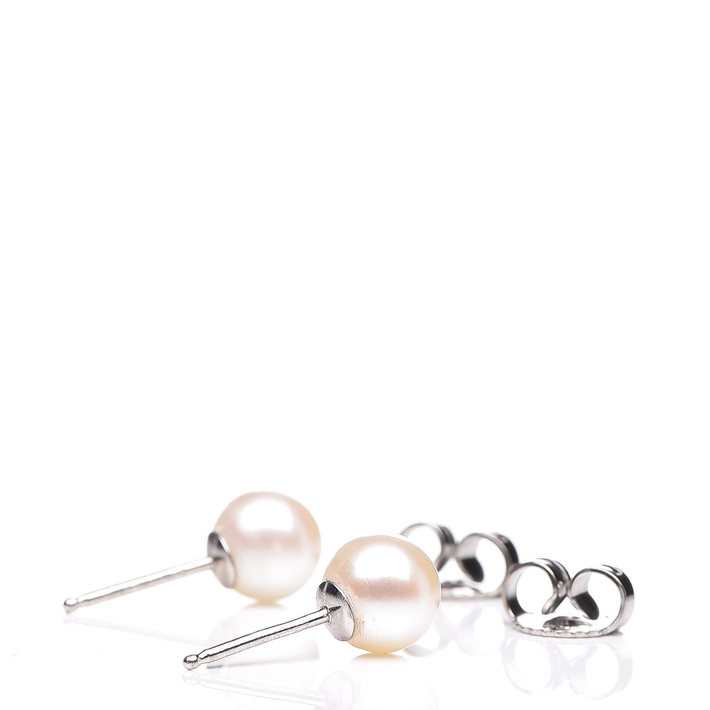18K White Gold Akoya Pearl 6mm Earrings