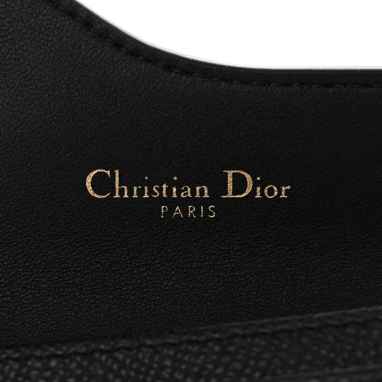 Grained Calfskin Saddle Card Holder Black