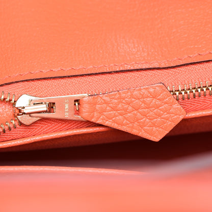 Hermes Taurillon Clemence Birkin 25 Orange Poppy 11 of 25