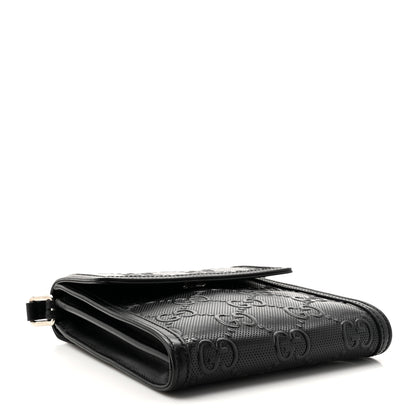 Gucci Calfskin GG Tennis Embossed Messenger Bag Black 4 of 12