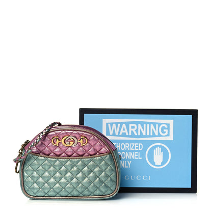 Gucci Laminated Nappa Trapuntata Mini Zumi Dome Shoulder Bag Rosa Lago Rame 14 of 14