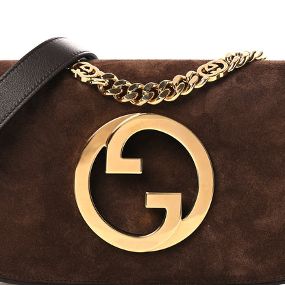 Gucci Suede Talco Roxy Calfskin Blondie Chain Shoulder Flap Bag Burnt Satin 8 of 11