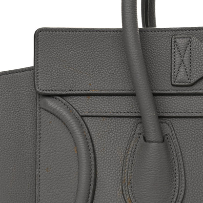 Celine Drummed Calfskin Mini Luggage Kohl 12 of 13