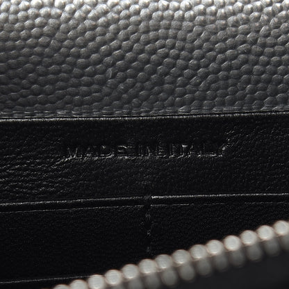 Saint Laurent Metallic Grain De Poudre Kate Monogram Tassel Chain Wallet Silver 6 of 10