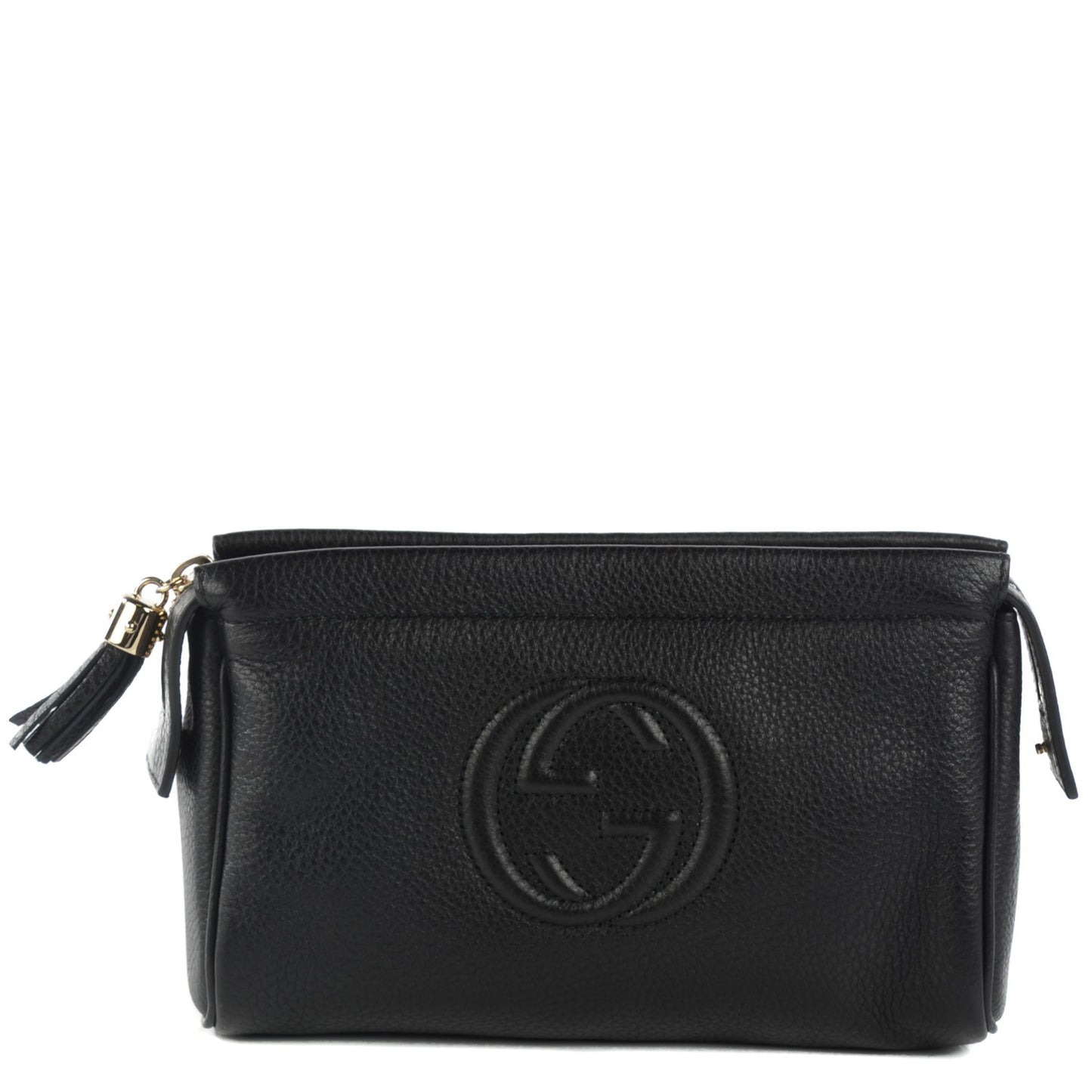 Pebbled Calfskin Soho Cosmetic Case Black