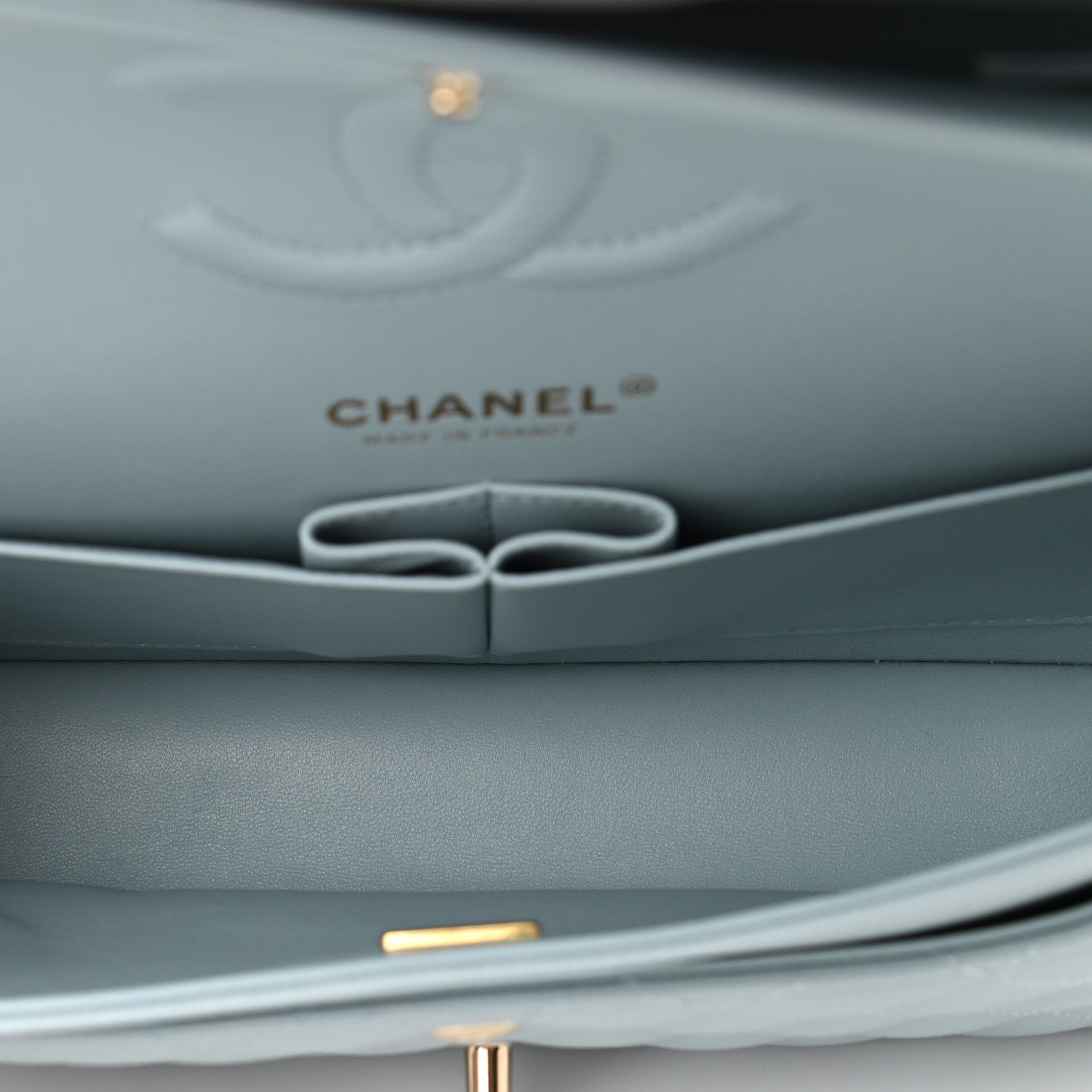 Chanel Caviar Quilted Medium Double Flap Light Blue 4 of 10