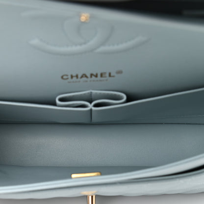 Chanel Caviar Quilted Medium Double Flap Light Blue 4 of 10