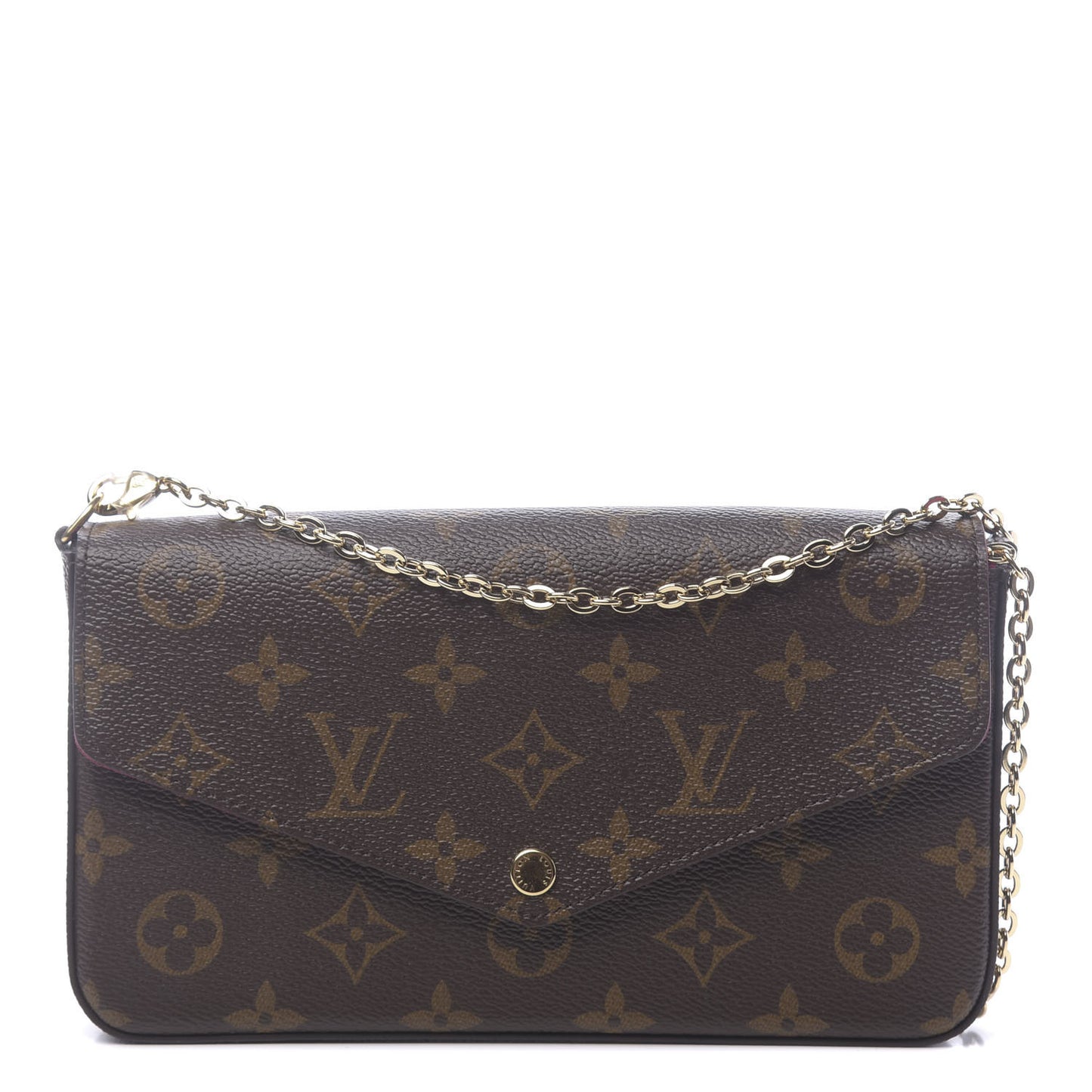 Monogram Pochette Felicie Chain Wallet Fuchsia