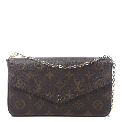 Louis Vuitton Monogram Pochette Felicie Chain Wallet Fuchsia 1 of 10