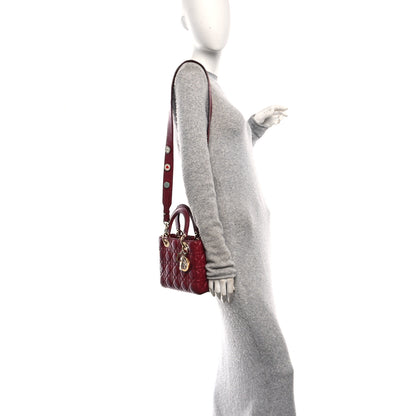 Christian Dior Lambskin Cannage Small My ABCDior Lady Dior Red 2 of 10