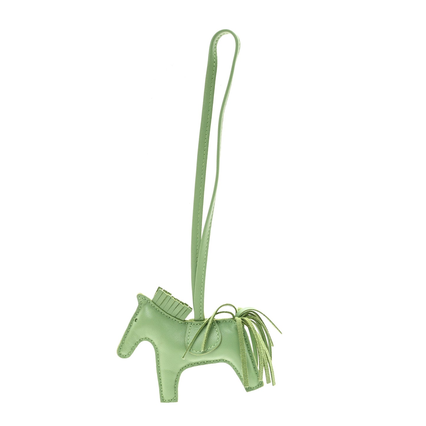 Milo Lambskin Grigri Rodeo Horse Bag Charm PM Vert Criquet