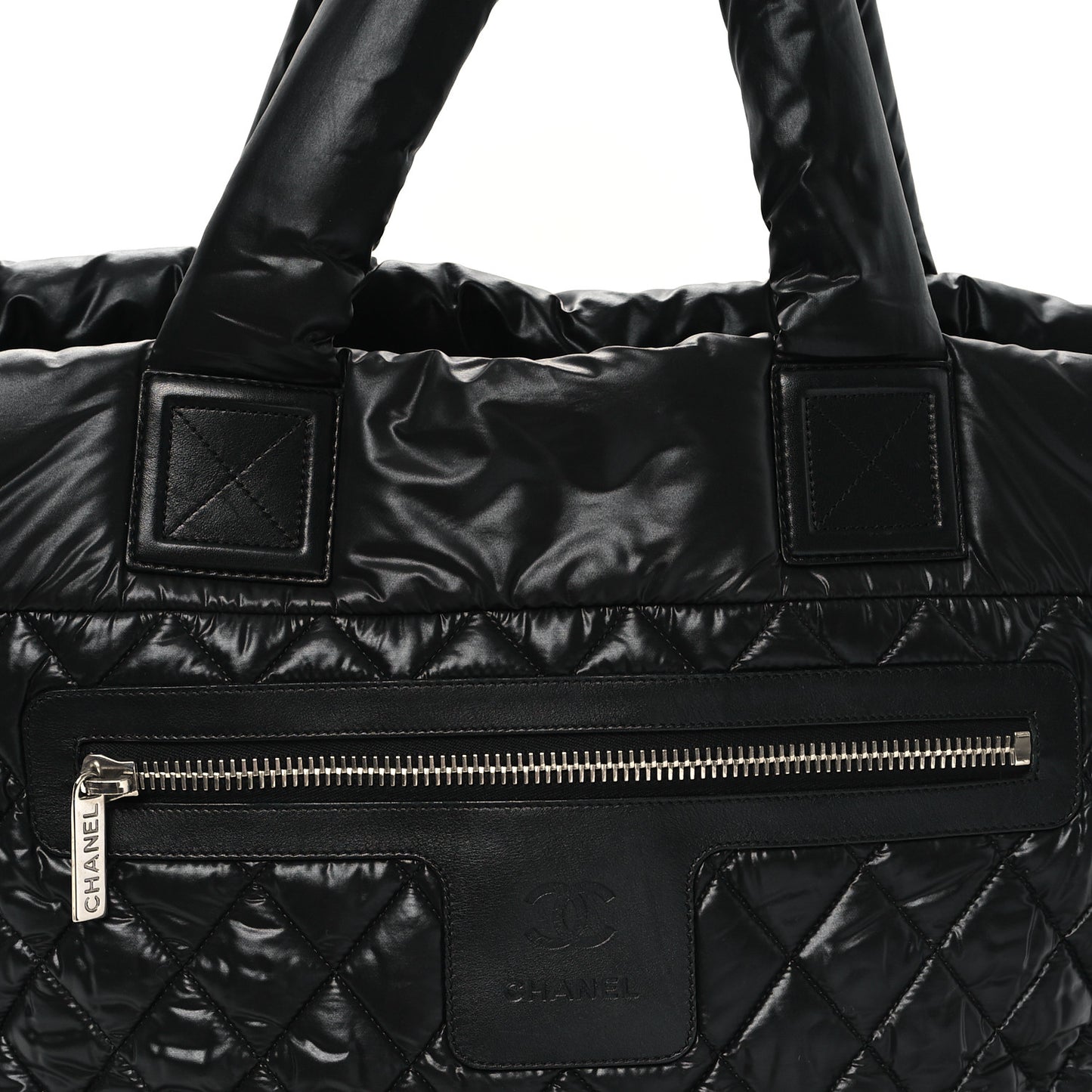 Nylon Quilted Large Coco Cocoon Tote Black