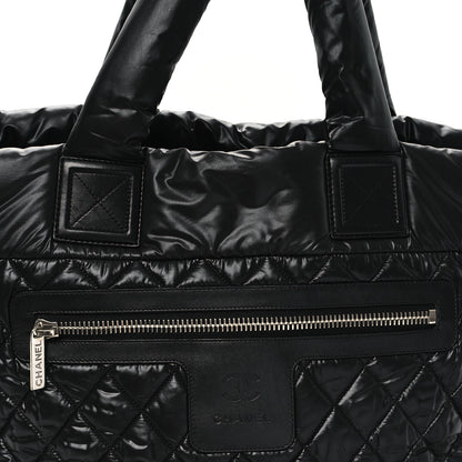 Chanel Nylon Quilted Large Coco Cocoon Tote Black 8 of 10