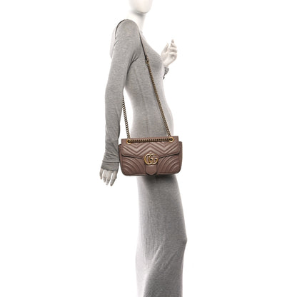 Gucci Calfskin Matelasse Small GG Marmont Shoulder Bag Porcelain Rose 2 of 10
