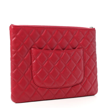 Chanel Caviar Quilted Medium Cosmetic Case Dark Pink 3 of 7
