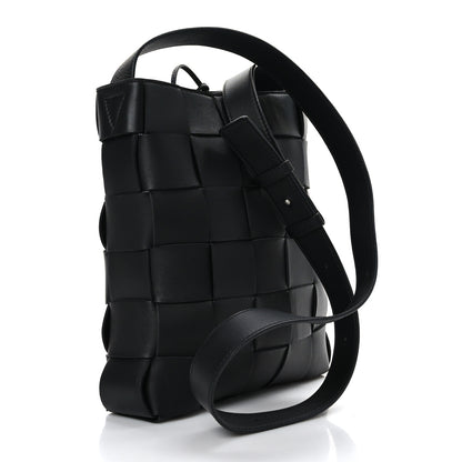 Bottega Veneta Lambskin Maxi Intrecciato Cassette Messenger Black 3 of 8