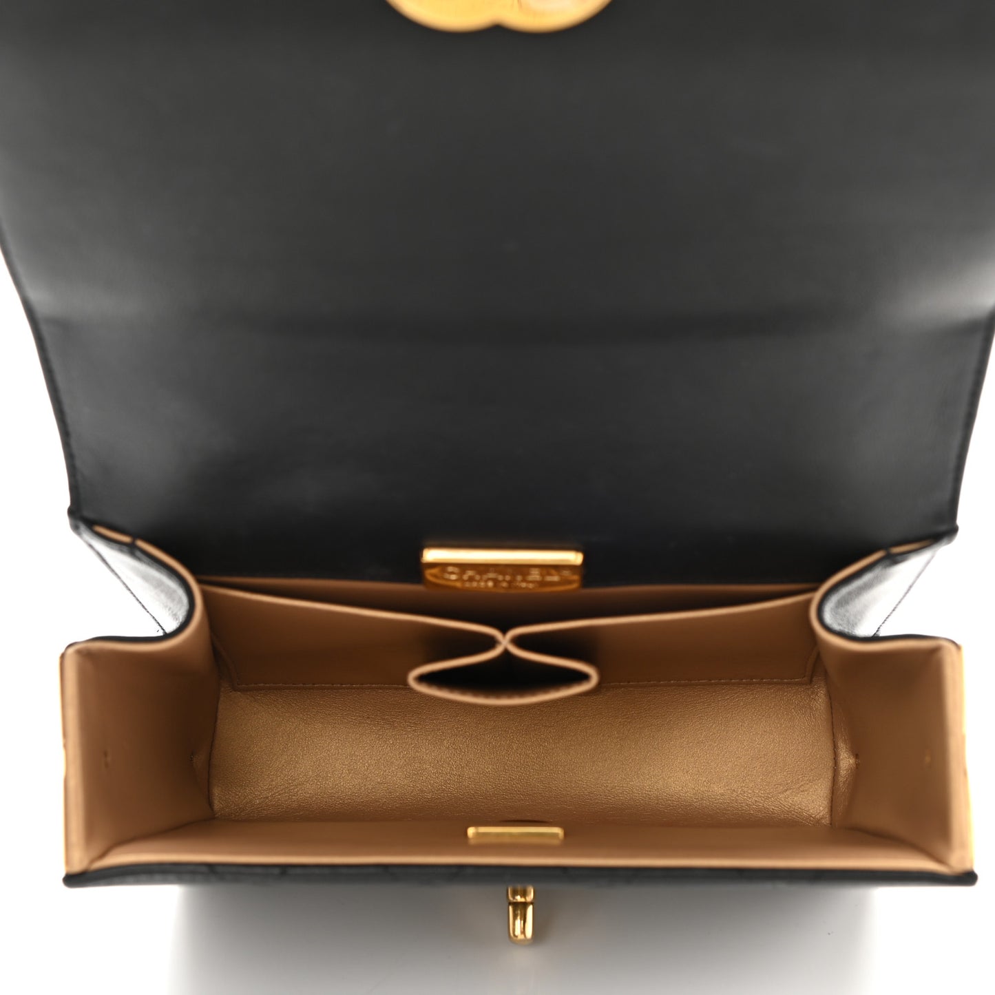 Lambskin Quilted Mini Golden Plate Flap Black