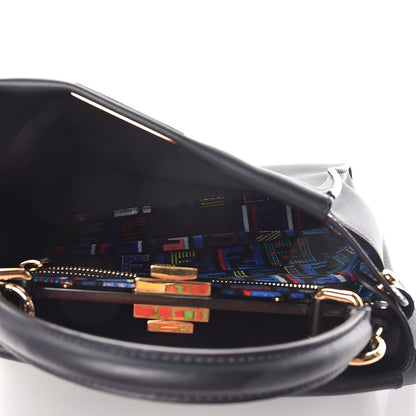 Fendi Calfskin Velvet Fun Fair Medium Peekaboo Iconic Satchel Night Blue Multicolor 8 of 13