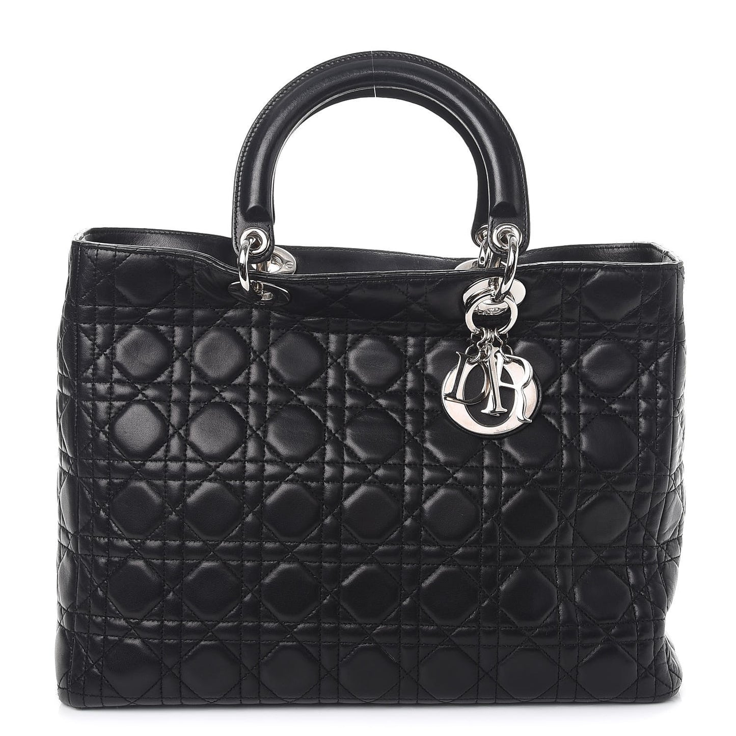 Lambskin Cannage Large Lady Dior Black