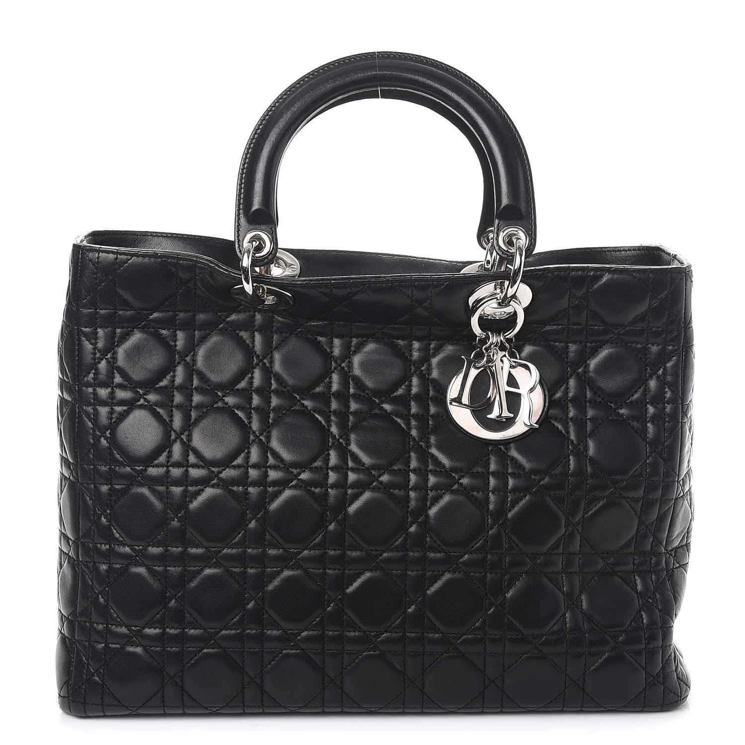 Christian Dior Lambskin Cannage Large Lady Dior Black 1 of 12