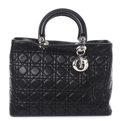 Christian Dior Lambskin Cannage Large Lady Dior Black 1 of 12