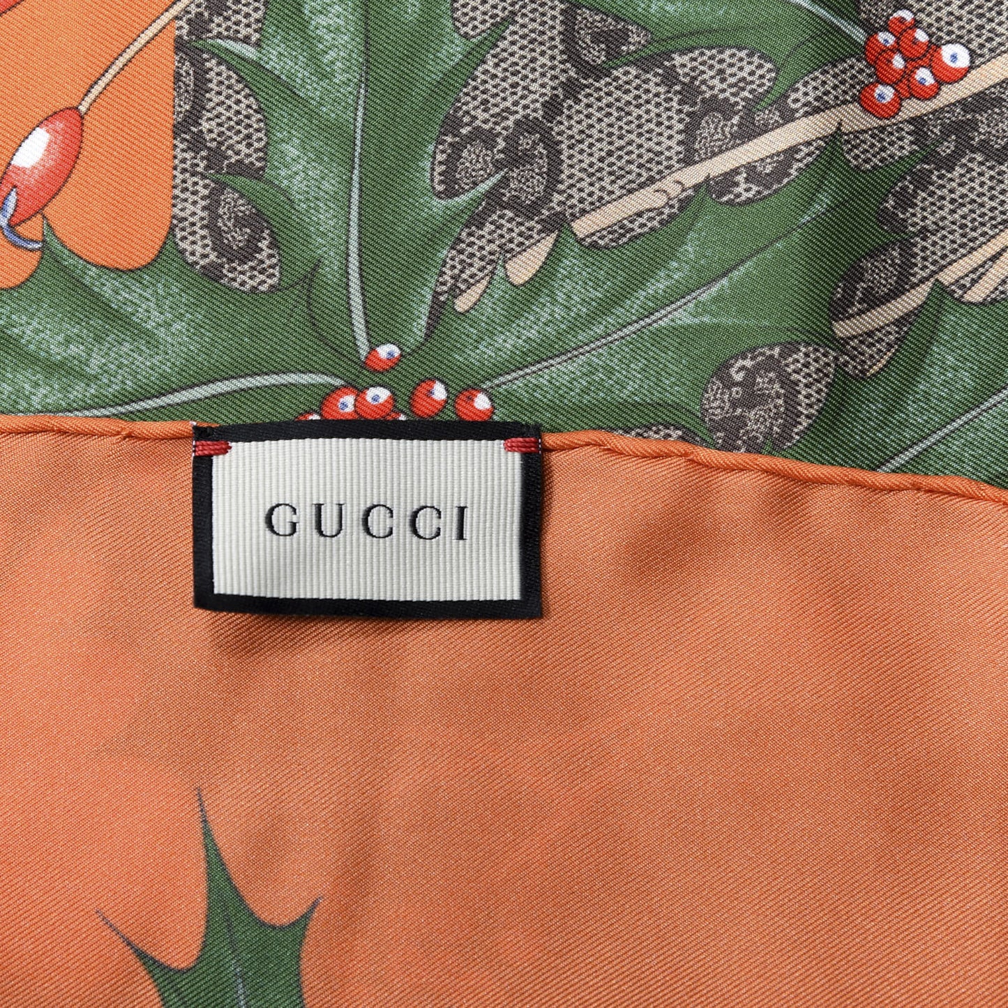 Silk Monogram Flora Fluo Square Scarf Orange